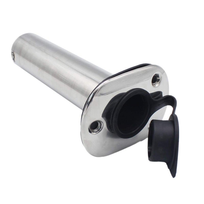 X-Haibei 2Pcs Flush Mount Fishing Rod Holders for Boat Stainless Steel 0 Degree Holders with Rubber Cap for Marine - Image 2
